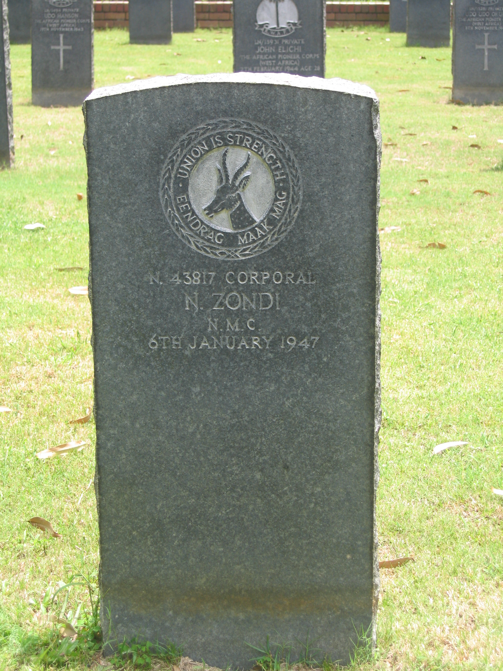 Photo from /search/photos/South Africa/Kwazulu Natal/DURBAN (HILLARY) CEMETERY/zondi_n.JPG